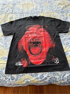 Evil Vice Men’s Black Short-Sleeve Tee with Red Scream Graphic